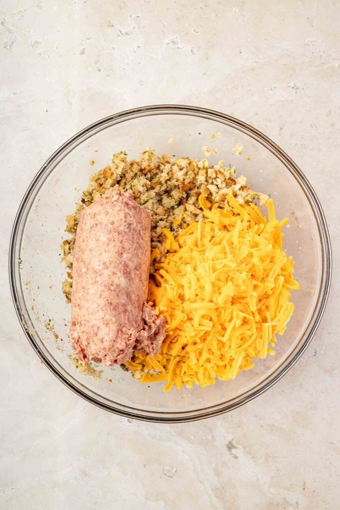 Three-Ingredient Cheddar Sausage Stuffing Balls